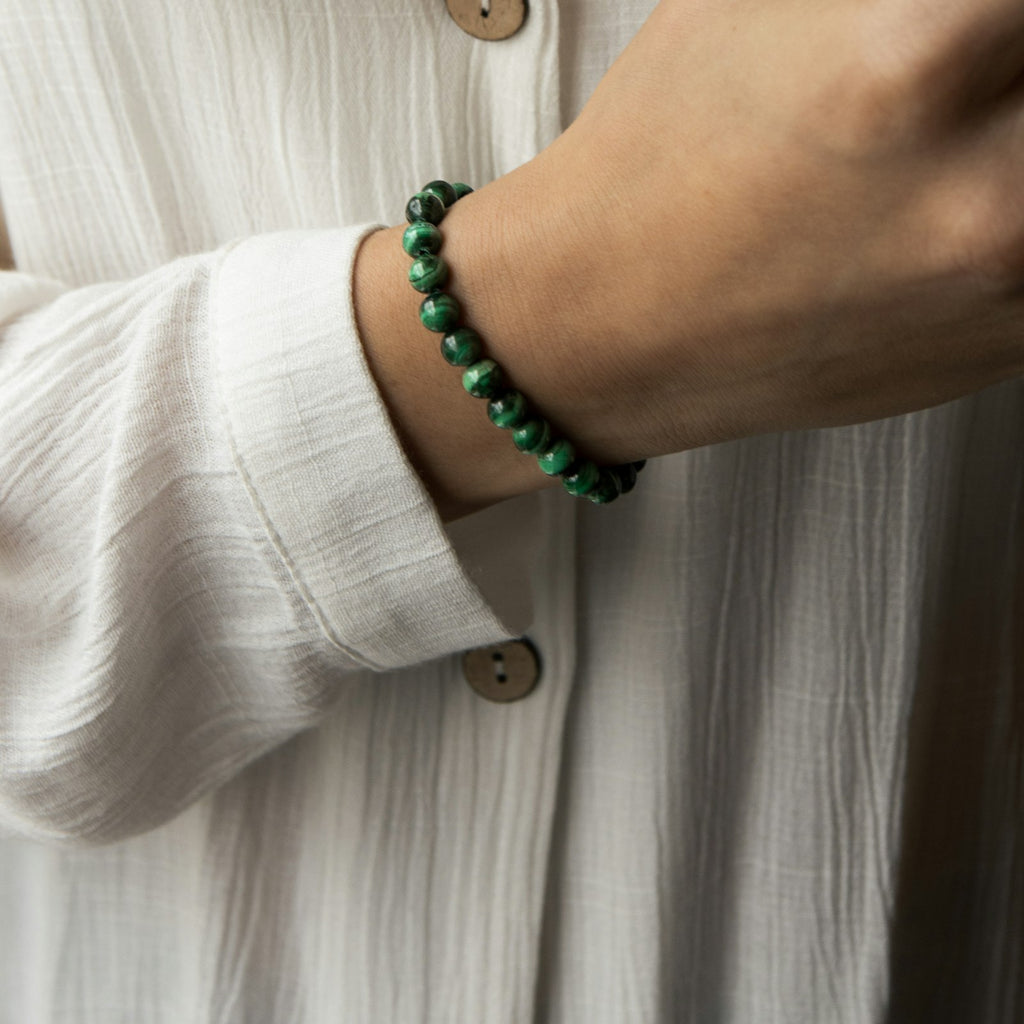 Bracelet malachite et onyx — Jade