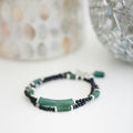 Bracelet malachite et onyx — Jade