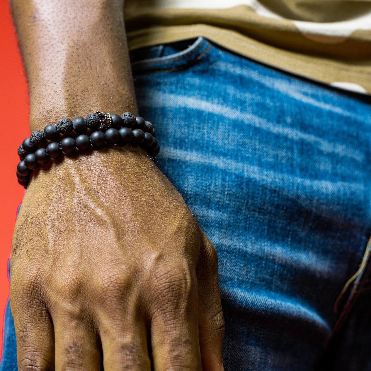Bracelet onyx mat noir — Noir