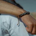 Bracelet cuir marron ajustable — Atlas