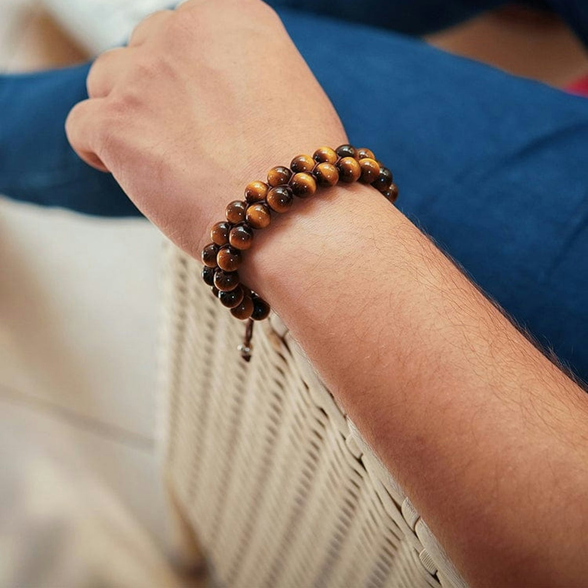 Bracelet œil de tigre 8 mm — Sahara